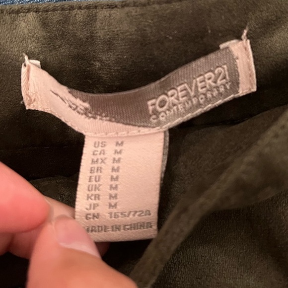 EUC Green Suede Button Skirt with Front Buttons - Picture 5 of 5